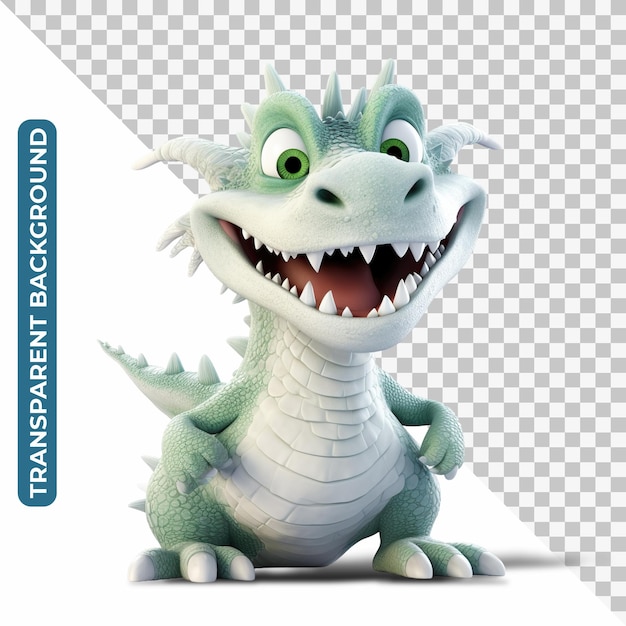 Caricature De Bébé Dragon Souriant