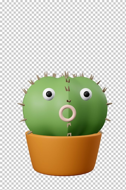 PSD caricature de cactus isolé