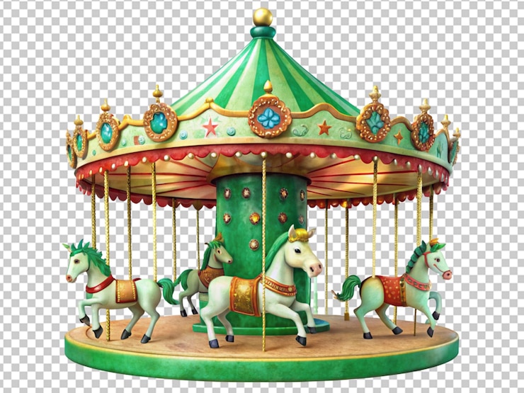 PSD caricature de carrousel mignon