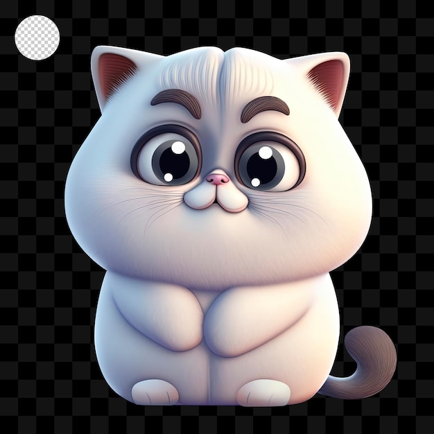 Caricature de chat mignon, illustration 3d