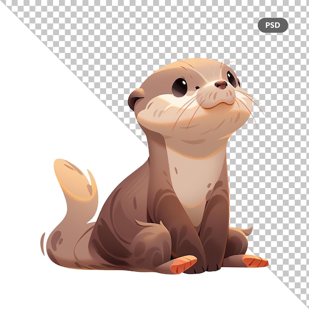 PSD une caricature d’une loutre avec un fond de phoque.