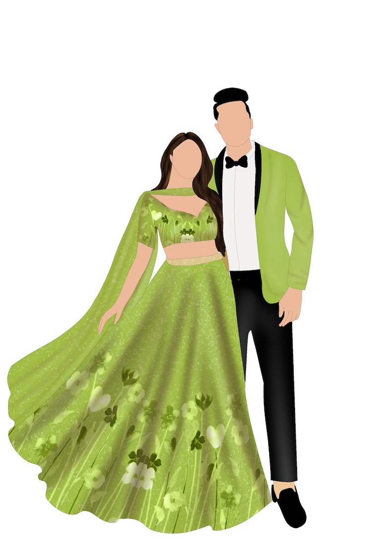 PSD caricature d'un mariage