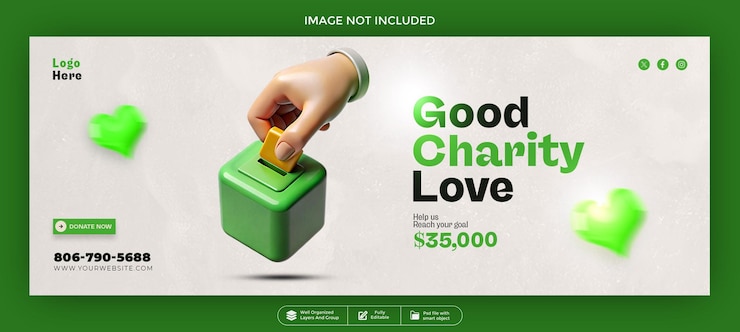 PSD caridade boa amor coberta do facebook