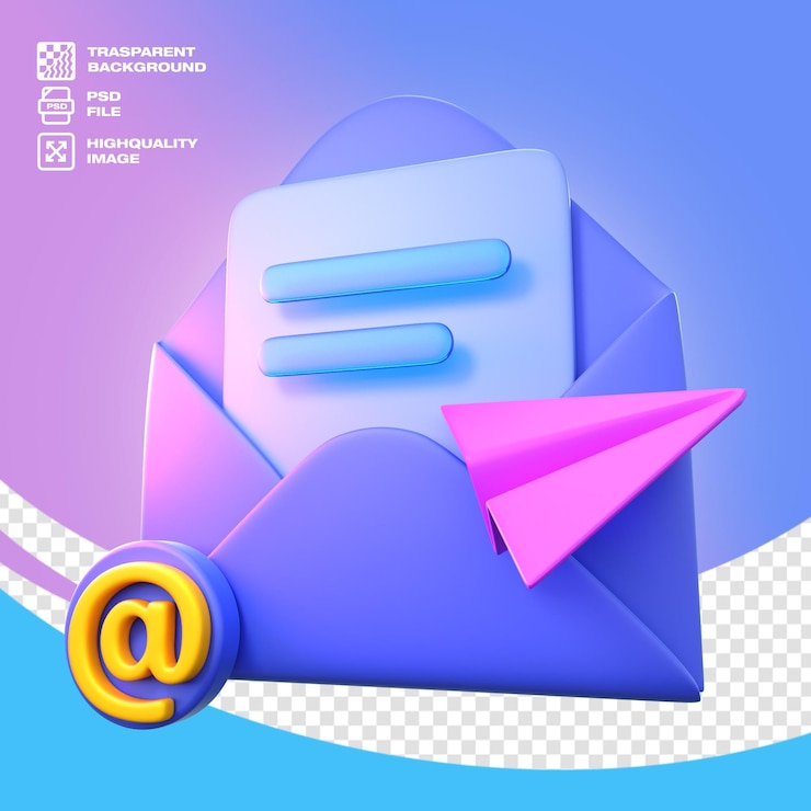 PSD carina icona di e-mail