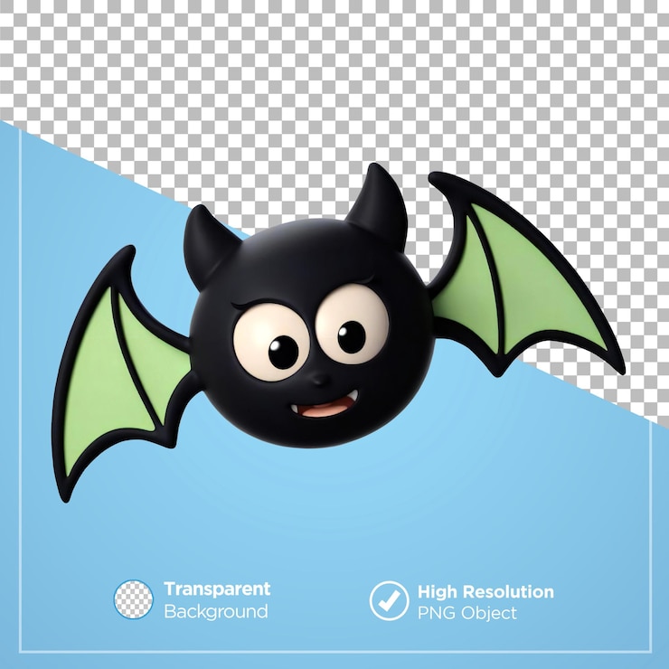 PSD carina illustrazione 3d di pipistrello