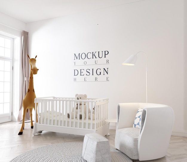 carina stanza dei bambini con mockup a parete