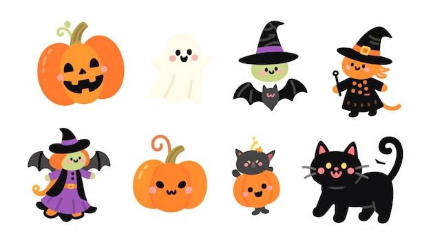 Carini carini di Halloween, zucche, fantasmi, streghe e gatti
