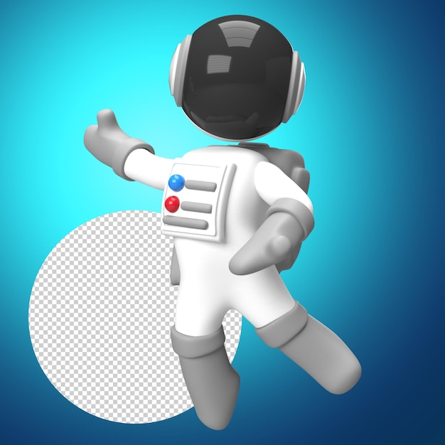 carino astronauta mano aperta con stile 3d
