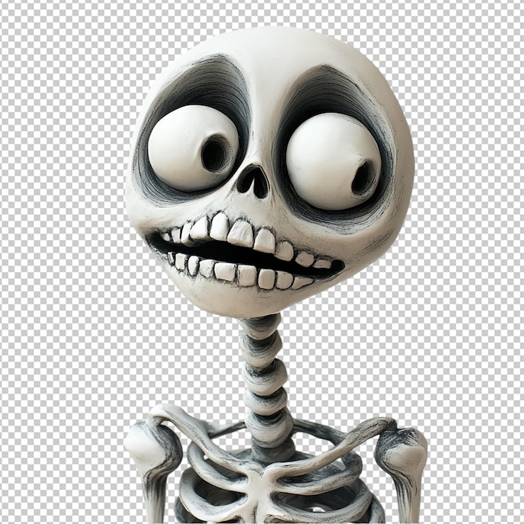 PSD carino scheletro 3d di halloween