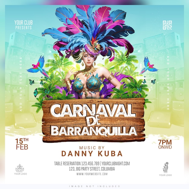 PSD el carnaval de barranquilla flyer