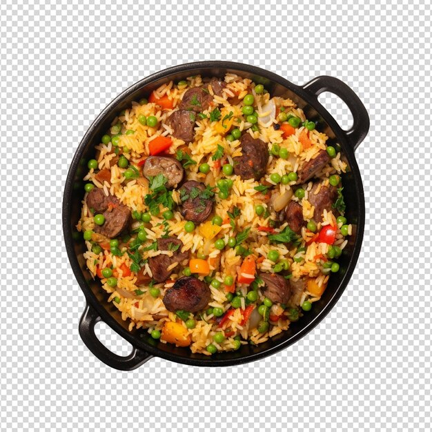 PSD carne de arroz aislada sobre un fondo blanco