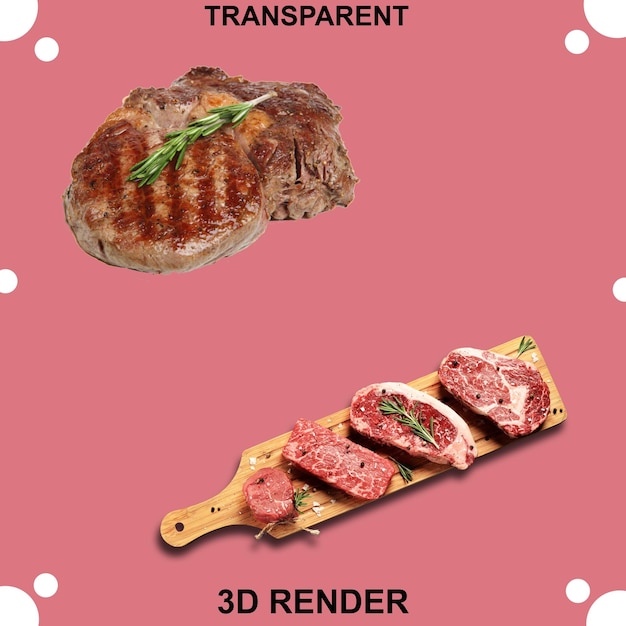 carne assada de bovino de fundo transparente