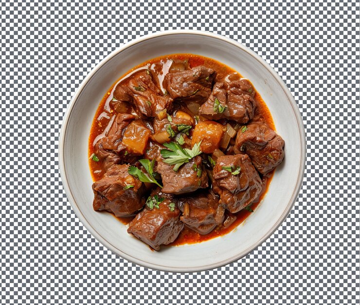 PSD carne de cabra sabrosa y deliciosa aislada sobre un fondo transparente