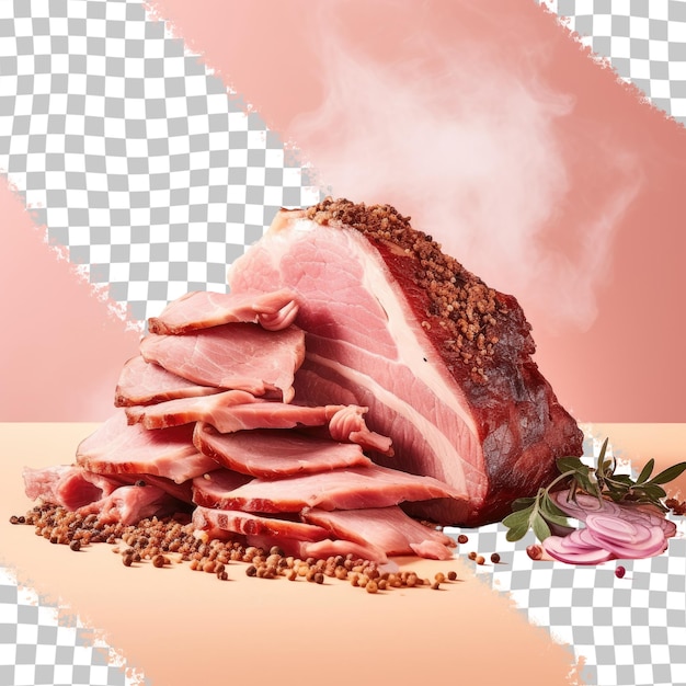 PSD carne com fundo transparente de fumaça