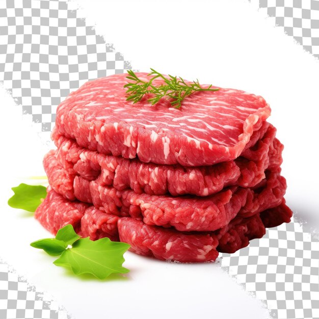 PSD carne de porco, carne bovina picada, fundo transparente isolado