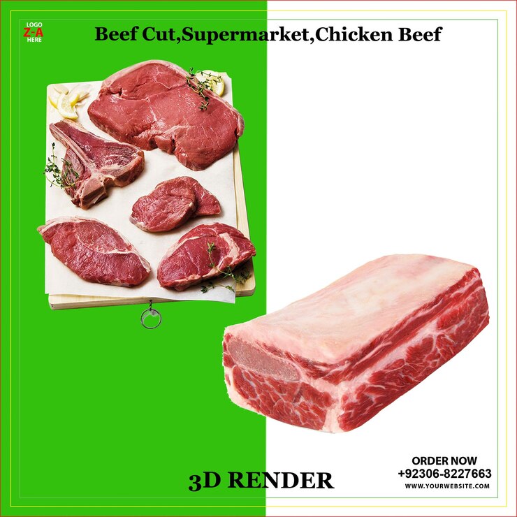 PSD carne de vaca do supermercado carne de galinha