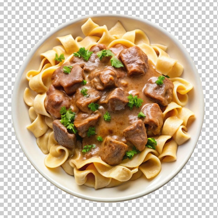 PSD carne di manzo stroganoff su sfondo trasparente