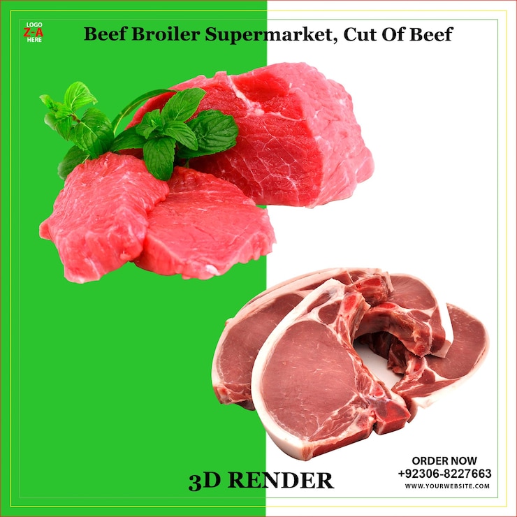 PSD carne di manzo supermercato taglio di carne di manzo