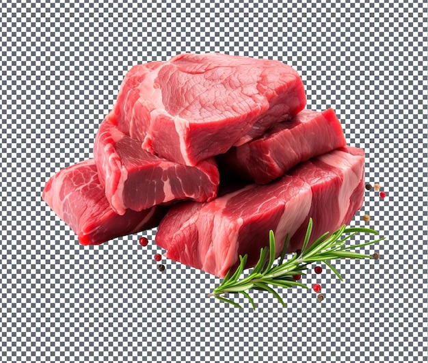 PSD carne fresca de bisonte aislada sobre un fondo transparente