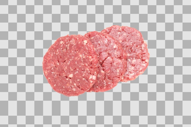 Carne moída isolada em fundo branco