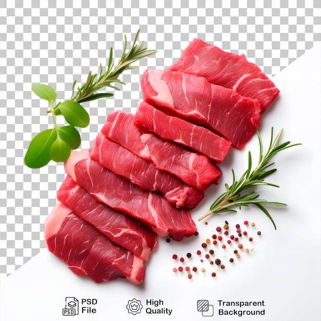 Carne de res aislada sobre un fondo transparente incluye archivo png