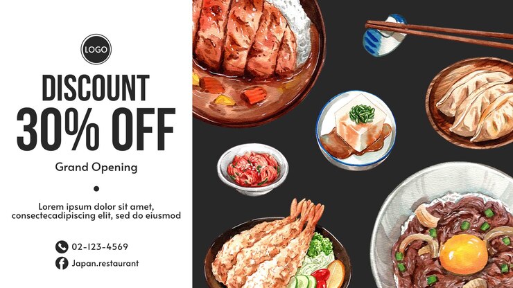 PSD carne de res gyoza carne de cerdo tonkatsu curry japonés tempura cocina japonesa acuarela dibujada a mano