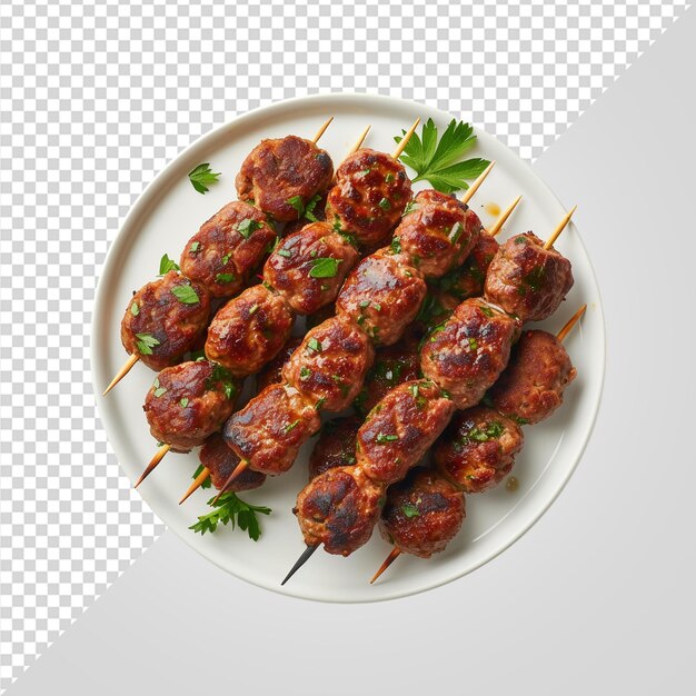 PSD carne de res kofta skewers en inglés