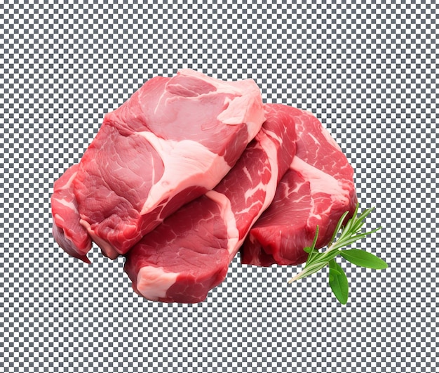 Carne de ternera fresca y magnífica La carne aislada sobre un fondo transparente