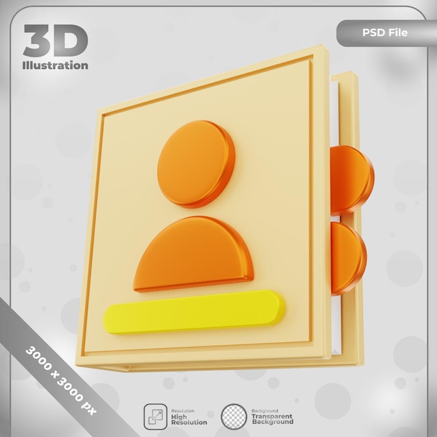 Carnet d'icônes de rendu 3D