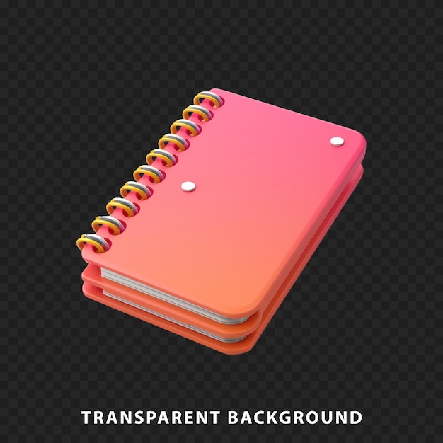 Un Carnet De Notes 3d Isolé Sur Un Fond Transparent