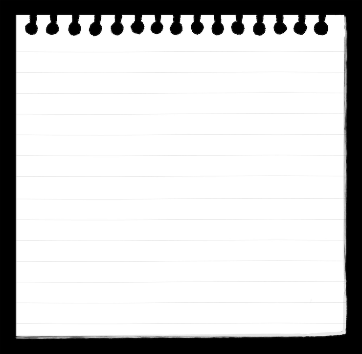 PSD carnet de notes en papier à rayures blanches