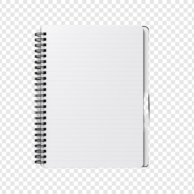 PSD carnet de notes avec stylo pour œuvre d'art isolé sur fond transparent