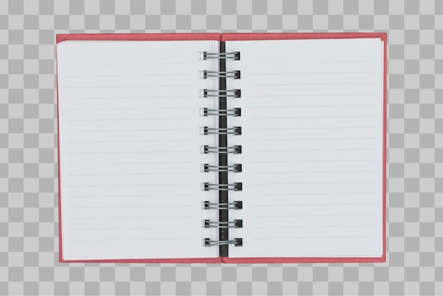 PSD carnet de notes vide ouvert isolé