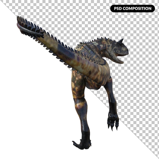 PSD carnotaurus-dinosaurier isoliert 3d-rendering