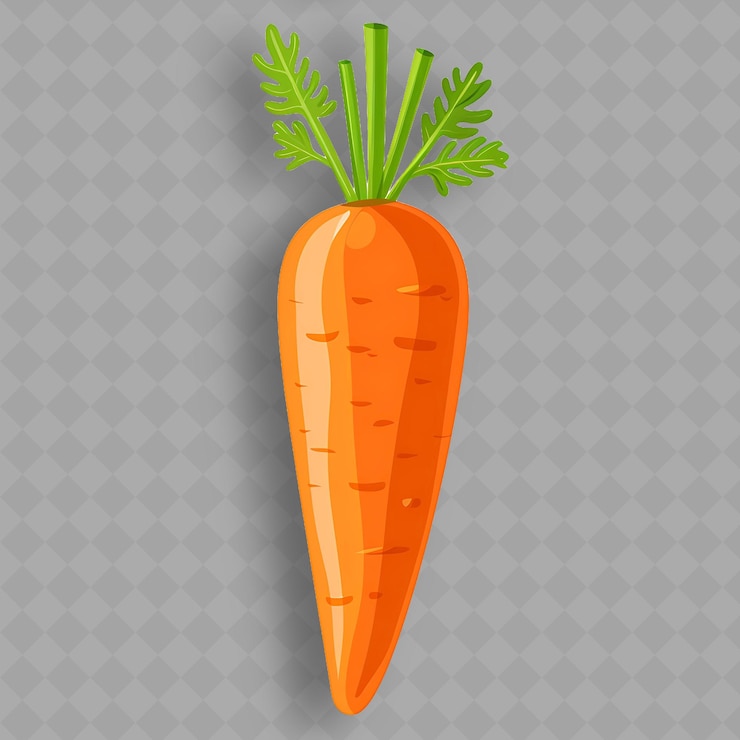 PSD une carotte avec un dessus vert qui dit des carottes sur elle