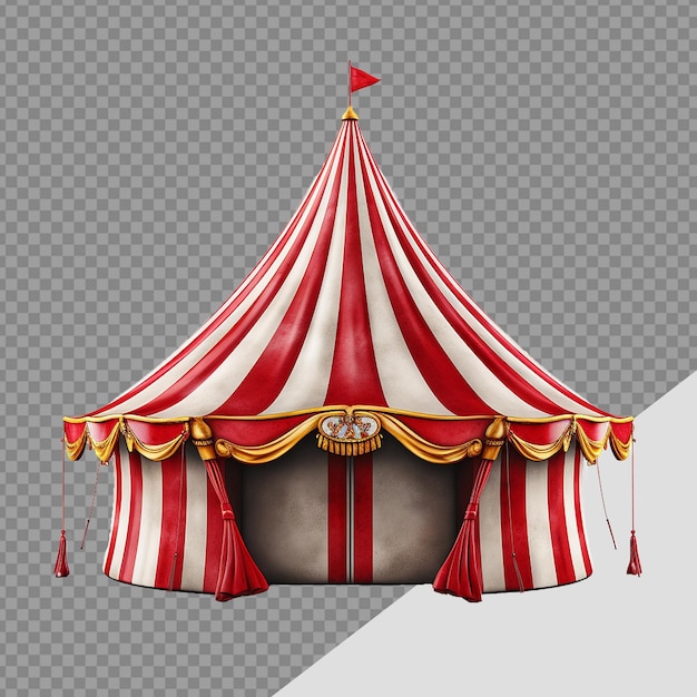 PSD carpa de circo png aislada sobre un fondo transparente