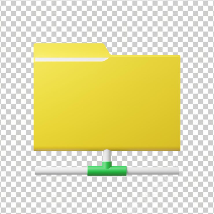 PSD una carpeta amarilla con un portapapeles verde con un portapapeles blanco con una carpeta amarilla.