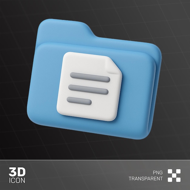 Carpeta de dibujos animados 3D con un archivo