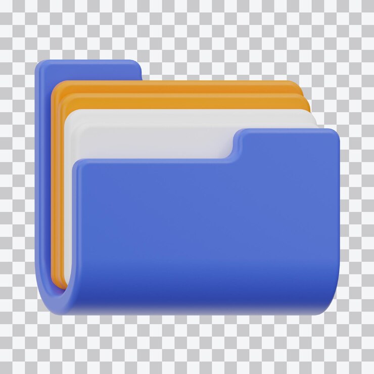 PSD carpeta de documentos de ilustración en 3d