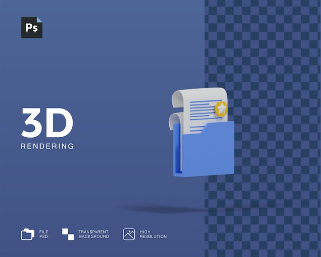 Carpeta de informes de ilustración 3D