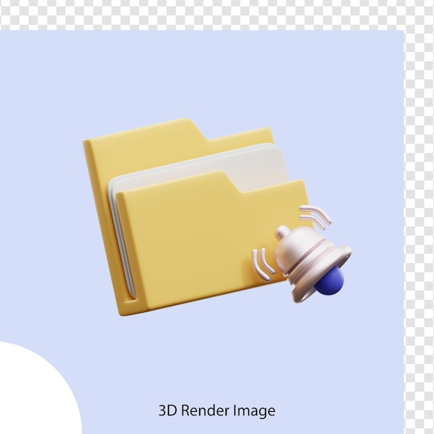 PSD carpeta de notificación de icono 3d