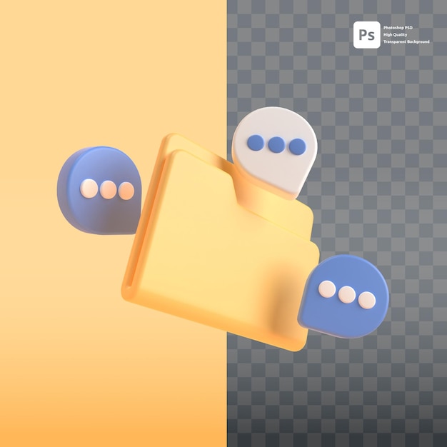 carpeta vacía en render 3d para presentación web de activos gráficos u otros