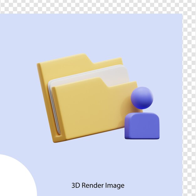 PSD carpetas de usuario de icono 3d