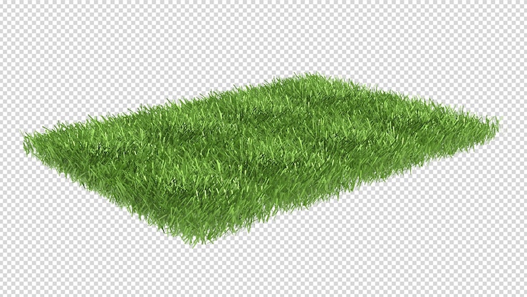 PSD un carré d'herbe verte avec une forme carrée du mot vert dessus.