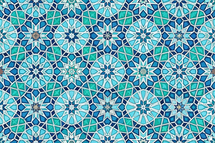 PSD carreaux de mosaïque avec un motif de couleurs bleues et vertes