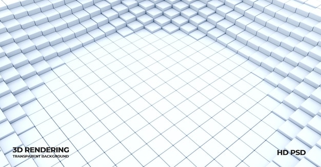 Des carreaux de mur blancs 3d abstraits arrière-plan technique carré