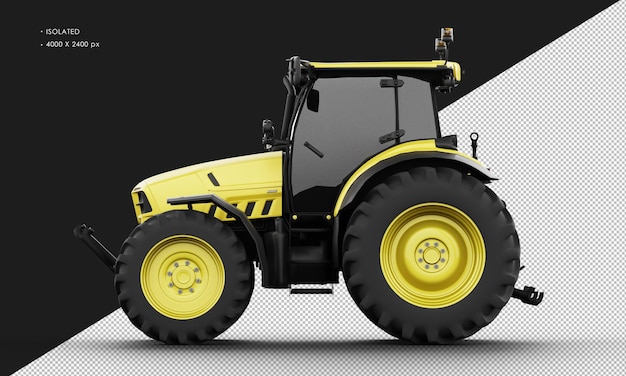 PSD carregador skidsteer de metal amarelo fosco realista isolado da vista lateral esquerda