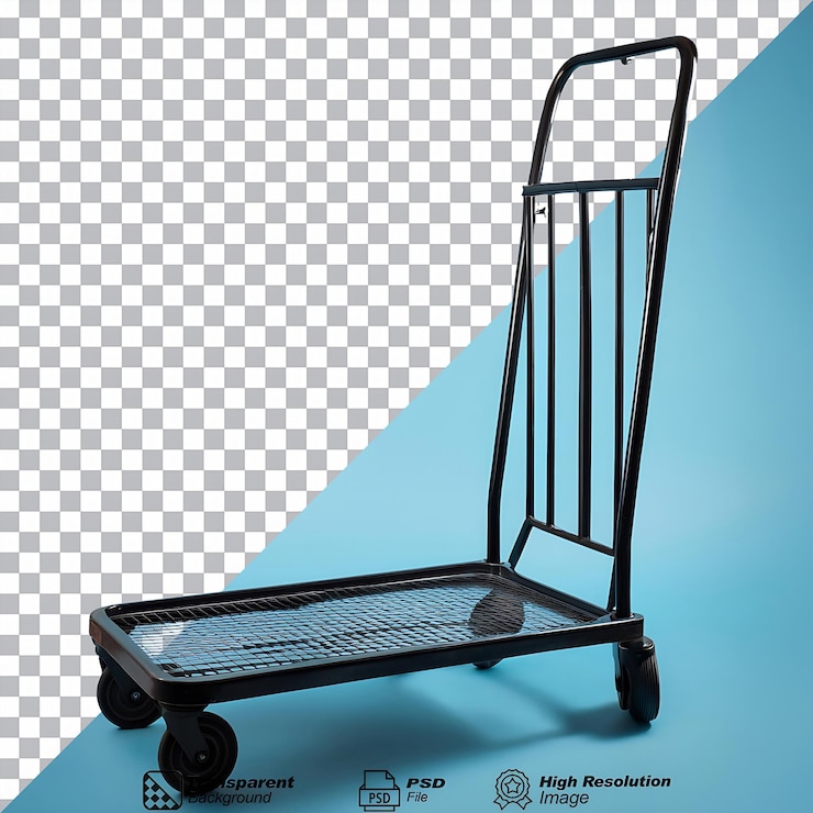 PSD carrello a mano con piattaforma a maglia isolata
