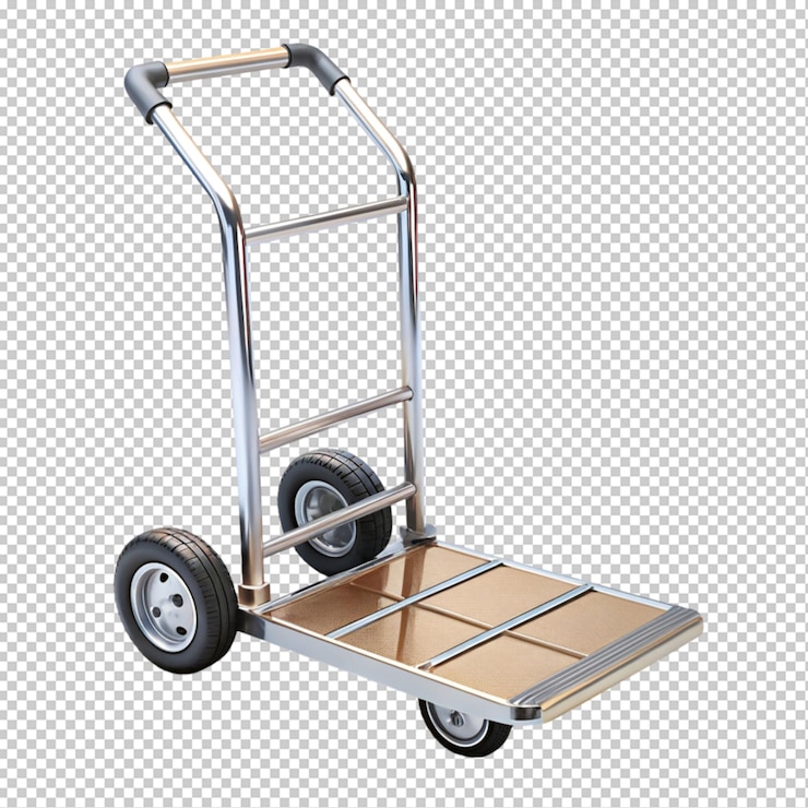 PSD carrello a mano su sfondo trasparente