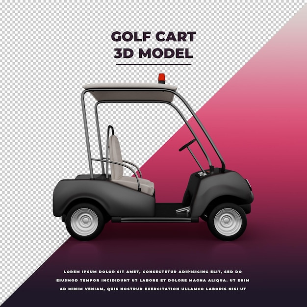 Carrello da golf 3d isolato